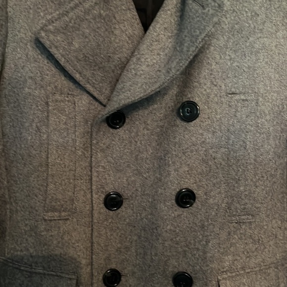 H & M Mens wool-blend grey coat, double breasted - Picture 4 of 9